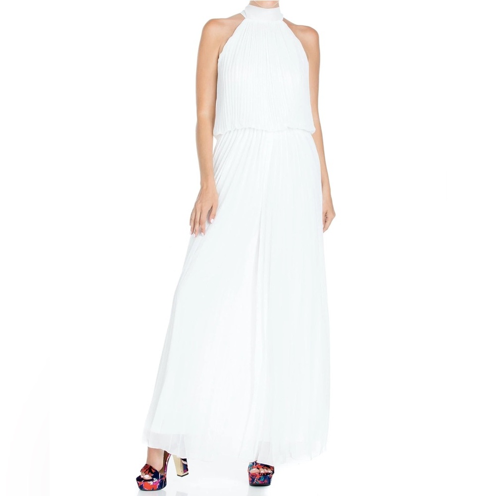 Meghan LA Wild Orchid Pleat Jumpsuit in White